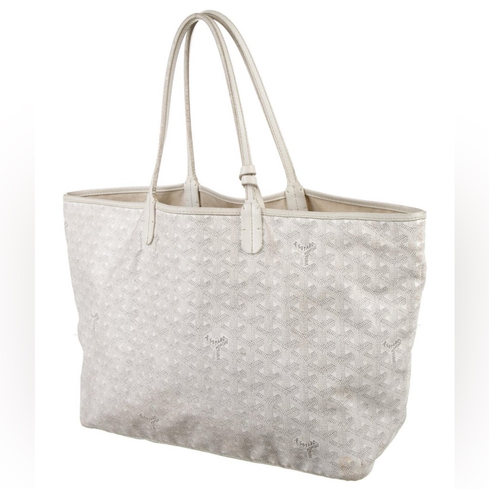 Goyard Ivory/White Tote with Goyardine Pattern and Pouch